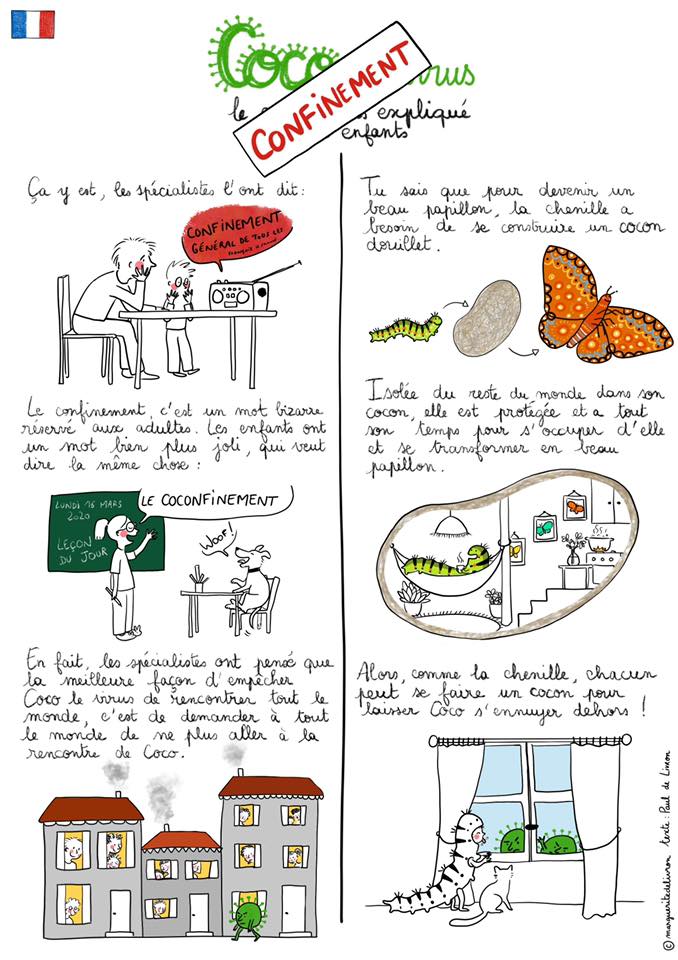 Des illustrations pour expliquer le coronavirus et le confinement aux enfants